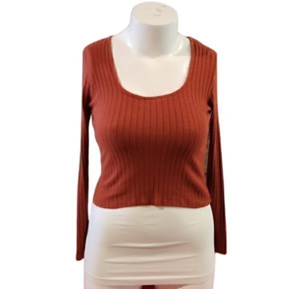 [Full Tilt] Ribbed Scoop Neck Long Sleeve - Size M